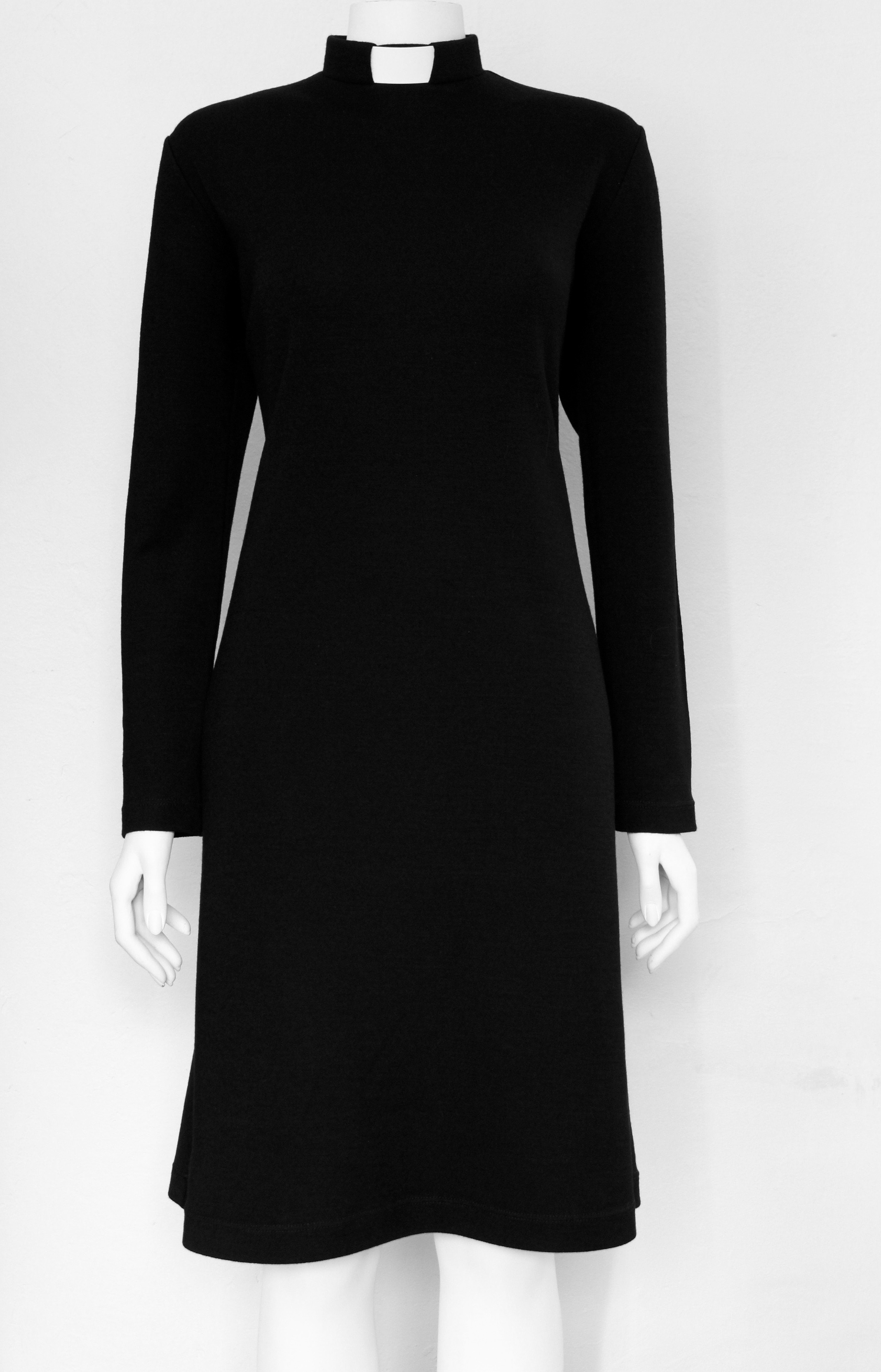black wool dress